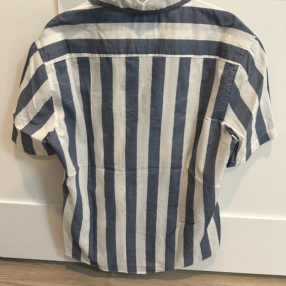 H&M Blue & White Striped Button-Down Shirt – Regular Fit, Size S - Picture 2 of 2